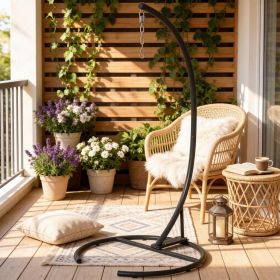 Black circular base hammock chair frame 40.2 inches X 76.8 inches outdoor indoor hanging chair frame