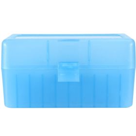 50 Round Rifle Ammo Can Durable Plastic Ammo Storage Box With Lock Waterproof Box Bullet And Tool Organizer (Option: Blue)