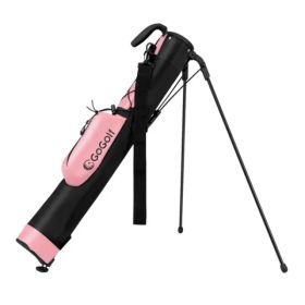 Portable Golf Carry Bag - Dual Carrying (Shoulder Strap+Top Handle), Zippered Pocket+Bottle Holder-Pink + Black (Option: defaulttitle)