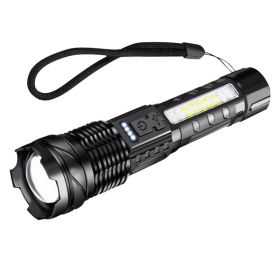 Rechargeable LED Flashlight Tactical Torch Police Super Bright Work Light Camping Lamp Modes USB Charging Free Shipping Via DHL-Ground,Cannot Be (Option: Black)