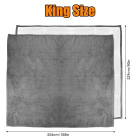 Electric Heated Fleece Heated Blanket with 10 Heating Levels 10 Hours Auto Off Machine Washable for Home Office Usage (Color: Grey, size: King Size 90x100in)
